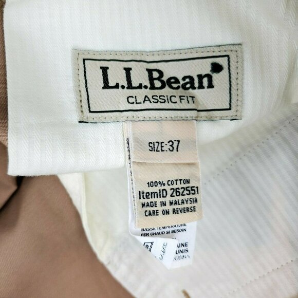 L.L. Bean WF Dress Chino Plain Front Classic Fit 17 Waist %100 Cotton Pants - Picture 8 of 12